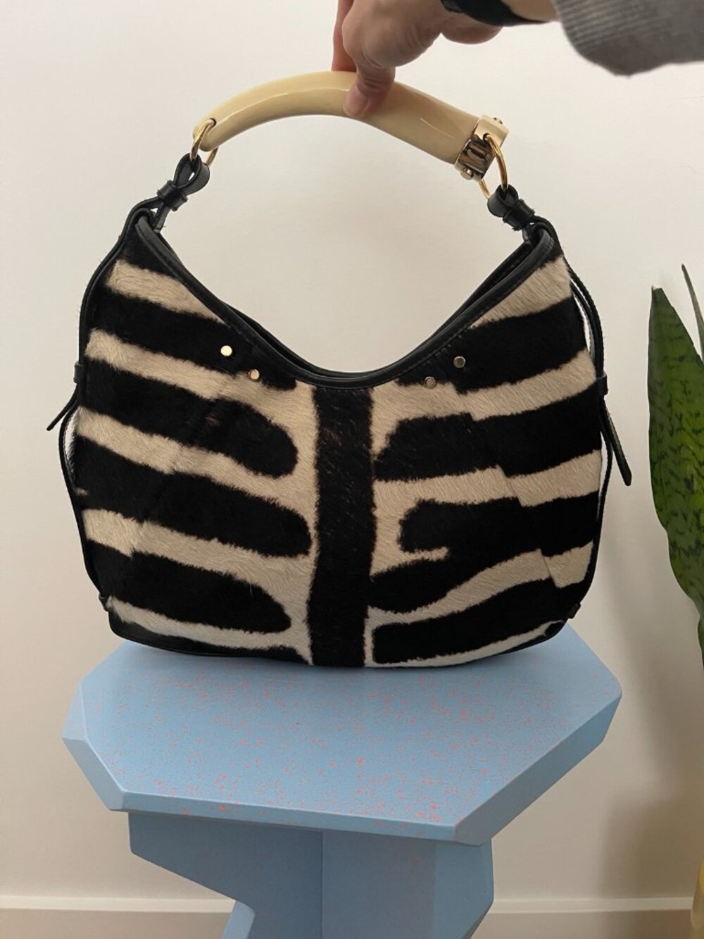 Rare Vintage YSL Mombasa Bag in Zebra Print Pony Hair - Picture 8 of 16